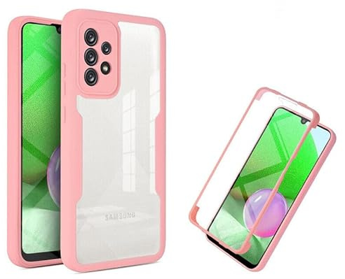 betterfon 360 Grad Hülle Kompatibel mit Samsung Galaxy A23 5G | Handyhülle mit eingebautem Displayschutz für Galaxy A23 5G | Rosa