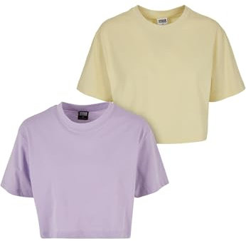 Urban Classics Damen T-Shirt Lilac+Softyellow 5XL