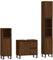 vidaXL Badmöbel Set 3 TLG., Badezimmermöbel mit viel Stauraum, Badschrank mit Eisenbeinen, Badezimmerschrank Waschbeckenunterschrank Hochschrank, Braun Eichen Optik Holzwerkstoff