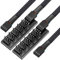 Tsudoku PWM Fan Hub Splitter, 4 Pin Black Sleeved 5 Way PC CPU Cooling Case Fan Extension Splitter Adapter Cable 40cm/15.7Inch