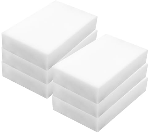 COMNICO 6PCS Magic Eraser Sponge Cleaning Supplies Scrub Dish Dust Products Cleaner Professional Commercial Scrub Sponge for Kitchen Bathroom Bathtub Toilet Sink Furniture Floor Wall (6)