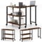 GIANTEX Beistelltisch Erweiterbar Umkehrbar, Eckschreibtisch L-Form mit 360° drehbarer Tischplatte, Couchtisch Sofatisch 3 Ebenen mit Rollen, Schreibtisch Computertisch Holz Vintage, 101x82,5x72,5 cm