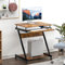 soges Schreibtisch Kleiner Computertisch Laptoptisch PC Tisch Z-Form mit Rollen und 2 Bremsen, Tastaturablage und CPU Ständer, 60 cm x 48 cm x 73 cm
