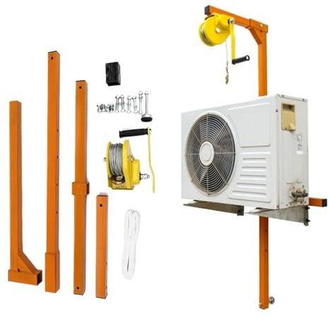 Outil de levage d'unité extérieure de climatisation, treuil manuel avec mécanisme autobloquant + support CAIHUA