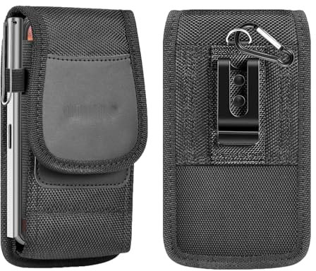 CERFFOOL 4.7 to 6.1 Inches Vertical Cell Phone Case Nylon Belt Clip Holster Smartphone Holder Carrying Pouch for iPhone 16 15 14 13 12 11 Pro Max XR X 8 7 6 Plus/Xiaomi/Samsung/HUAWEI(XL)