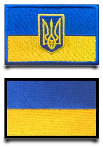 2 Stück Ukraine Flagge-Patch Stickerei Taktische Militär Goldene Dreieck Patch,Aufnäher Mit Nylon Airsoft Für Jacke Stickereibänder Taschen Abzeichen Rucksäcke Taktische Kleidung