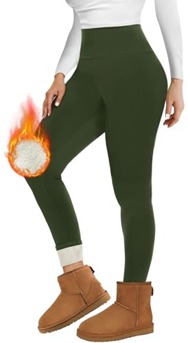 Missluck Thermo Leggings Damen Gefüttert Thermoleggings Verdickte Plüsch | Thermohose Fleece Leggins Warme im Winter, Blickdichte Thermounterwäsche, Weiche Winterleggings, High Waist Strumpfhose Sport