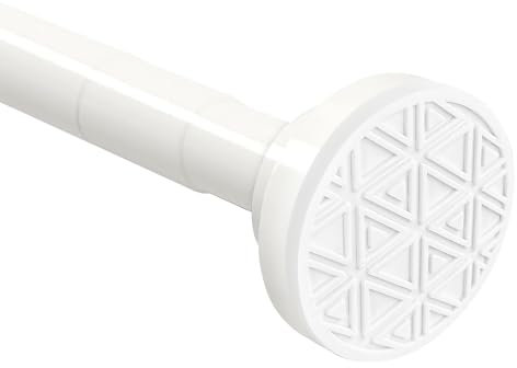 Foeska Teleskopstange Siler Duschvorhangstange ohne Bohren aus Edelstahl ausziehbare Kleiderstange durch Drehen verstellbar, sicherer Halt für Dusche und Badewanne (Weiß, 60-290cm)