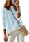 Cuptacc Pullover Damen Gestreiftes Shirt Rundhals Sweatshirt Langarm Baumwolle Pulli Elegant Baugrün XL 46-48