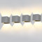 ledmo 4 Pack 20W LED Wandleuchten Innen/Außen Wandlampe LED Auf und ab Einstellbarer Lichtstrahl 2700-3000K Warmweiß Grau Außenwandleuchte IP65 Wasserdichte