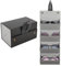 CTDMJ Brillenorganizer für 4 Brillen Faltbarer Brille Aufbewahrungsbox Sonnenbrillen Aufbewahrung Organizer PU-Leder Reise Brillenständer Brillenhalter Hängende Sonnenbrillen Organizer(Schwarz)