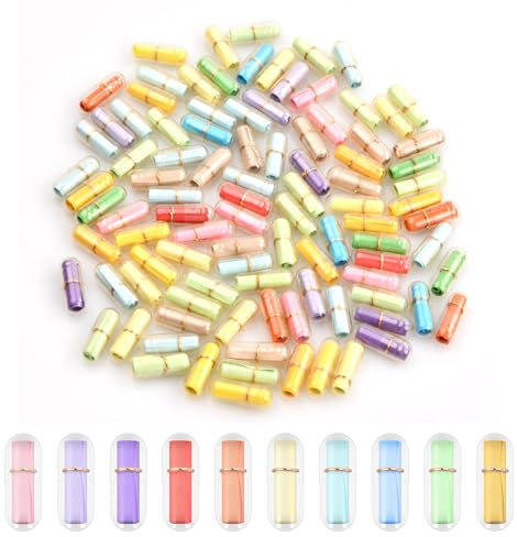 Cleminsta 100 PièCes Capsule Lettres Message dans pour Amoureux Romantique Cadeau Mariage Cadeaux Anniversaire DIY Noël Saint Valentin