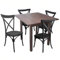 Sicignano | Set mit 4 Stühlen aus schwarzem Harz mit quadratischem Tisch, 90 x 90 cm, Massivholz Walnuss, für Küche, Esszimmer, Stuhl, Möbel, rustikal, Vintage, hergestellt in Italien
