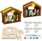 APODESS 4SET Krippenhaus LED Teelichthaus Weihnachten Bastelset Kinder Weihnachtskrippe Beleuchtet Holz Teelicht Haus mit LED Lictkette Krippe Weihnachtshaus Bausatz zur Weihnachtsbaum Hängendsdeko