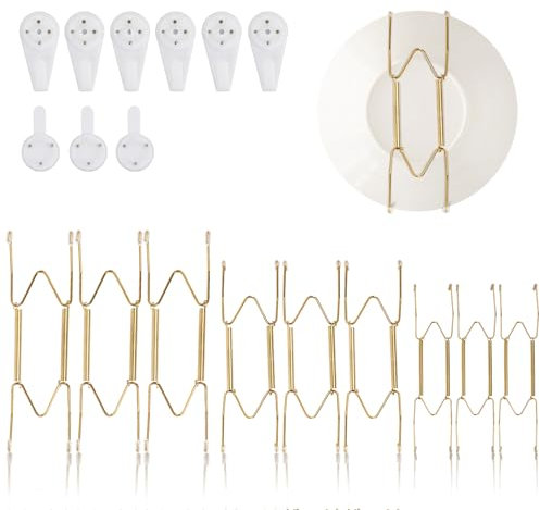 9 unsichtbare Paneele zum Aufhängen von Wandpaneelen aus Edelstahl, dekorative Drahtpaneele, hängende Ornamente in verschiedenen Größen, 9 Paneele und befestigte Haken (je drei auf 15,2 cm, 20,3 cm,