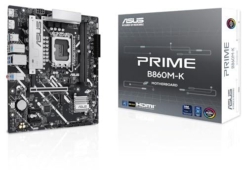 ASUS Prime B860M-K Mainboard Sockel Intel LGA 1851 (Intel B860, mATX, DDR5 Speicher, PCIe 5.0, 1x PCIe 4.0 M.2, Aura Sync)