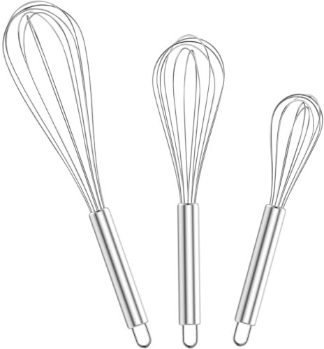 HDRNT Schneebesen Set Edelstahl,Rührbesen 3 Stück Enthält,(22 cm 26 cm 30 cm) ideal zum Mischen Rühren von Teig und Eiern hochwertiges Küchengerät für professionelle, Backzubehör für jede Küche