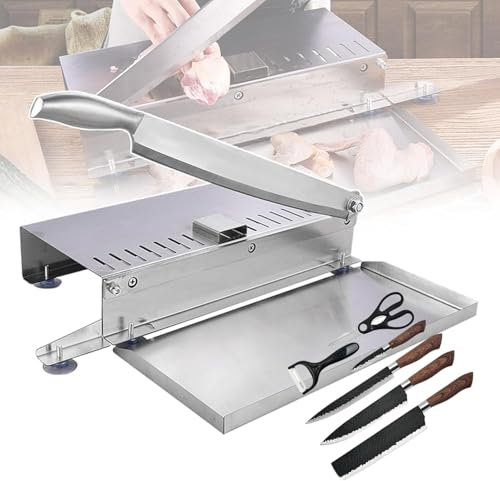 DMBBSAPBSH Manual Meat Slicer, Electric Food Slicer, Multifunction Bone Cutting Machine With 6-piece Knife Set For Chop Ribs, Raw Fish, Corn, Herbs, Chicken Legs