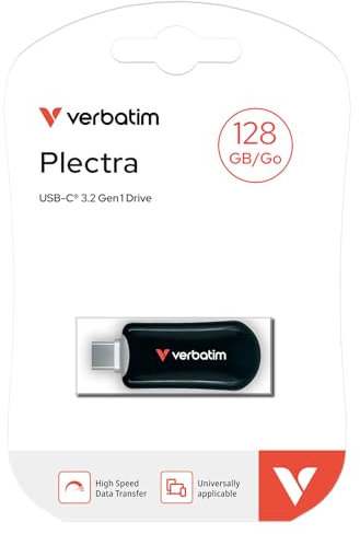 Verbatim Plectra USB-C Flash Drive Black 128GB, 30225
