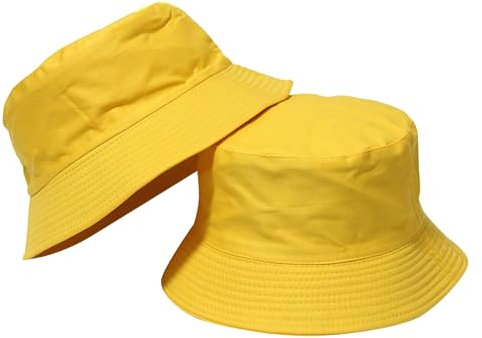 Nidddiv Poker Hut Doppelt tragender Fischerhut, männliche koreanische Version, einfacher lässiger Topfhut, weibliche einfarbige leichte Platte, Visierhut, Paarhut Fischerhut Witzig (Yellow, M)