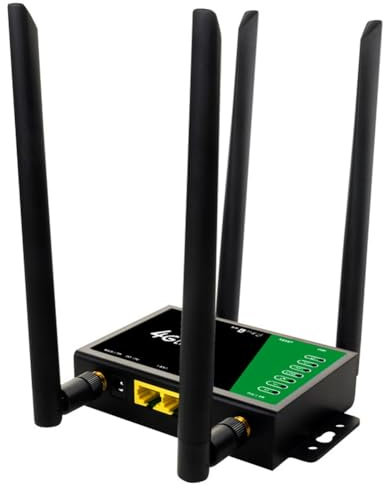 Nettoppo Router Wireless WiFi Industriale CPE 4G Slot per Scheda SIM Hotspot Mobile Portatile Antenna Esterna da 300 Mbps 32 Utenti Spina UE