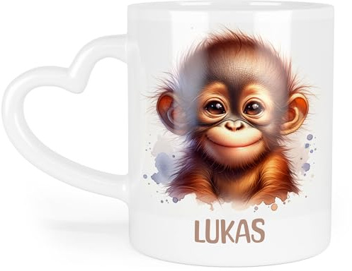 Kiddle-Design Kindertasse mit Namen Personalisiert, Personalisierte Tasse Kinder mit Waschbär, Namenstasse Waschbärtasse, Kinderbecher als Geschenk zur Taufe, Geburt Weihnachten - Emaille Tasse