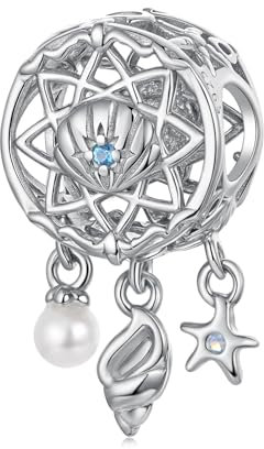 Ocean Dreamcatcher Charm 925 Sterling Silber Charm passt Pandora Armband Halskette, SCC3068