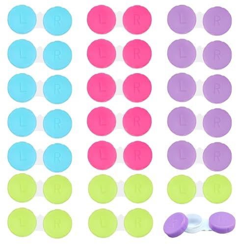 ZFRITP Contact Lens Case Set, Colourful Contact Lens Case, Soft Lenses, Contact Lenses Case, Lens Case, Travel Contact Lens Case Set for Home and Travel (6 Colours)