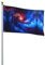 Drapeau imprimé galaxie rouge et bleu, décorations amusantes, drapeau de jardin, fournitures de festival, drapeau à suspendre pour intérieur ou extérieur, maison, fête, cour, terrasse, 0,6 x 0,9 m