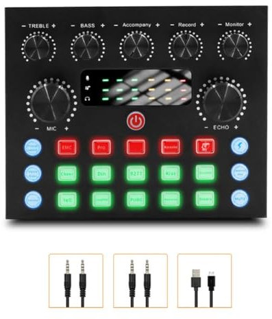 FLKWOP M8 Microphone Kits With Live Sound Card Capacitive Microphone Sound Card Computer Recording Set Broadcast Stand Recording Live