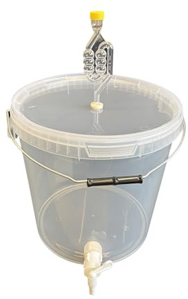 Silplast Kompletter Gärbehälter 20L - Komplett-Set: Gäreimer mit Gärröhrchen und Dichtgummi und Ablaufhahn aus Kunststoff, Eimer für Bier oder Wein mit Griff, transparent