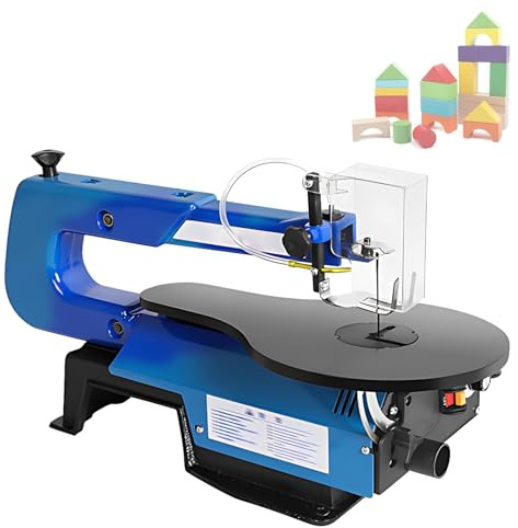 16In Variable Speed Scroll Saw, Multifunctional Wood Cutting Machine with 45° Tiltable Metal Work Table, Desktop Fret Saw with Safety Shield, for Woodworking Projects and Cuts(Standard)