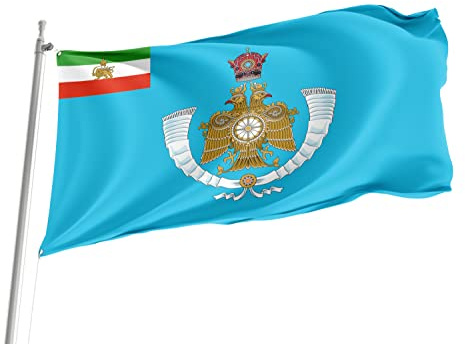 Garten Flaggen Standarte Der Krone Reza Pahlavi Balkonflagge Dekoration Fahne Uv-Beständig Feiertage Flags Für Parade Party Outdoor 90X152CM