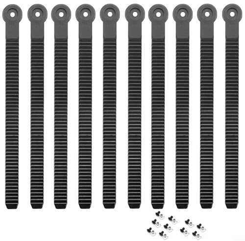 HomeVortex Juego de 10 correas de fijación de snowboard de repuesto con tornillos y tuercas, arneses de tobillo de esquí de plástico resistente a la abrasión para deportes de invierno seguridad y