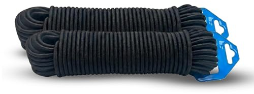 Corda Elastica in Lattice DOJA Barcelona - Ø 5mm - 20m - Pack 2 - Resistente, Cordino Facile da Usare, Corda Elastica per Teloni, Versatilità d’uso in Campeggio, Cavo Teso Multiuso per Esterni