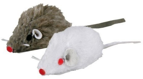 Plüschmäuse mit Glocke, Katzenspielzeug, mit Katzenminze, 5 cm, 5 Stück