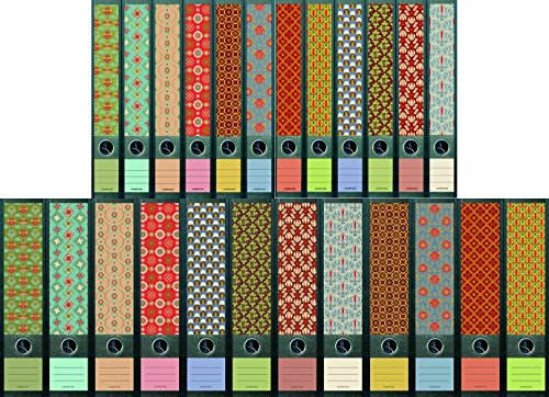 File Art Design-Etiketten für 24 A4-Ordner, 12 breite + 12 schmale Rückenbreite – Motiv Pattern aus der Kollektion von a-m-w-shop