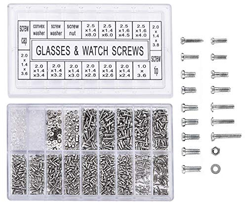 1000 piezas Micro tornillos de acero inoxidable Tuercas para reparar bicicleta gafas de Gafas Reloj