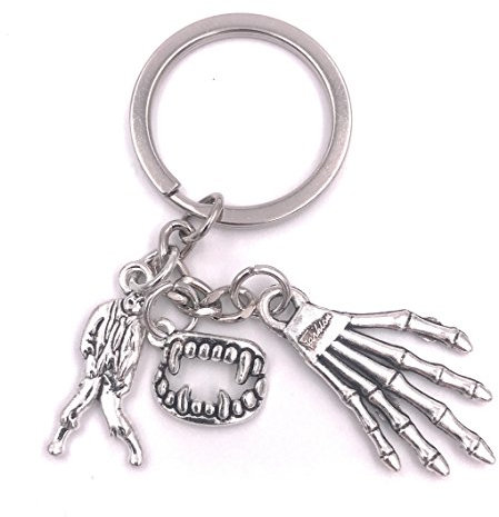 H-Customs Zombie Main Bits Vampire Fasching Porte-clés Pendentif en métal argenté