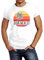 Neverless Herren T-Shirt Hawaii Palme Tropical Summer Retro Slim Fit Baumwolle weiß L