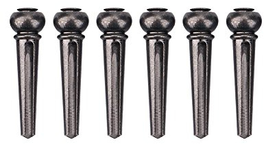 Lot de 6 épingles de Pont de Guitare, Chevilles de Pont de Cordes pour Guitare Folk Acoustique(Noir)