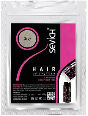 Sevich Streuhaar - 100g Nachf체llpackung F체r Haarausfall Oder D체nner Werdendes Haar, Haarverdichtung F체r M채nner Und Frauen Haar grau