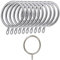 iPEAK Curtain Rings Hooks, Metal Curtain Rings Hanging Hooks For Curtain Rods Holder Pole, 30mm Internal Diameter (24 Pack Silver)