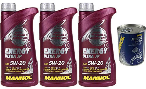 3L Motoröl MANNOL Energy Ultra JP 5W-20 1x MANNOL Motor Doctor ADDITIV