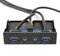 JMT 2 Puertos USB3.0 PC Soporte de Panel Frontal 3.5 Floppy Bay 19Pin a USB 3.0 Hub HD Audio Auricular Mic Conector con Cable para Escritorio (Negro)