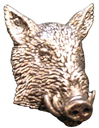 Ansteckpin Keiler | für den Hut oder das Revers | Perfekt zum Jagd-Outfit | Anstecker Pin Button | Altsilber