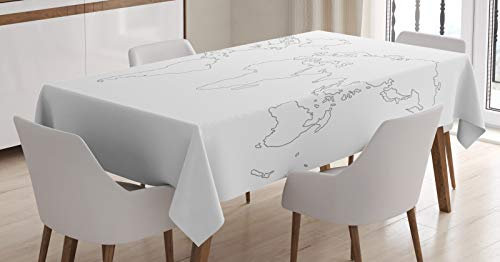 ABAKUHAUS Gitarre Tischdecke, Abstrakt Funk Instrument, Pflegeleicht mit Modernster Druck Technologie Waschbar und Personalisiert, 140x170cm, Sand Brown Multicolor
