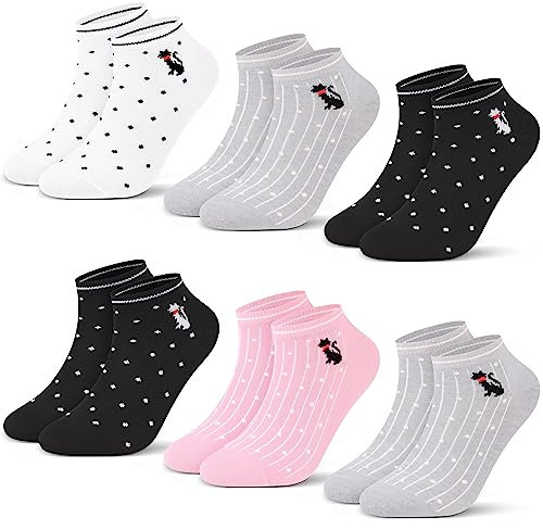 L&K-II Damen Kurz Sportsocken Sneaker Socken Neonfarben Füßlinge 12 Paar Sommer Socken für Frauen 2034 39-42