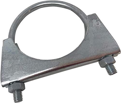Universal U Bolt Exhaust Clamp with M8 Nuts BZP (75mm)