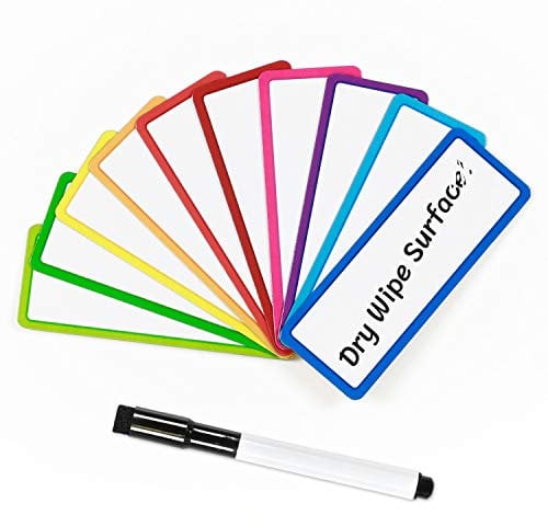 The Magnet Shop - Magnetic Dry Wipe Labels Multi-Coloured, Flexible Dry Erase Small Whiteboard for your Fridge, Home, School, Office, Warehouse. Great for Agile, Scrum, Kanban or Lean (30mmx80mm)